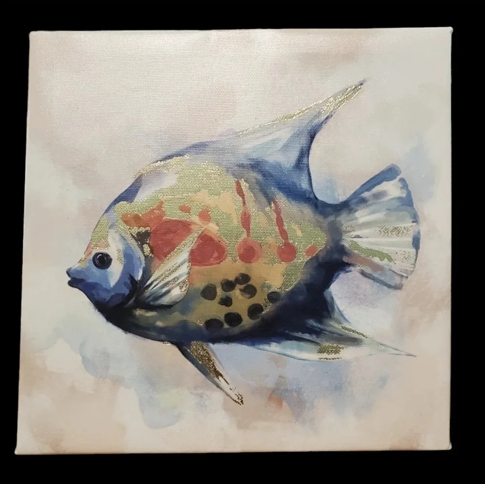 Tropical Fish Canvas Art Home Hanging Wall Decoration Decor 2 PC Set Coastal
